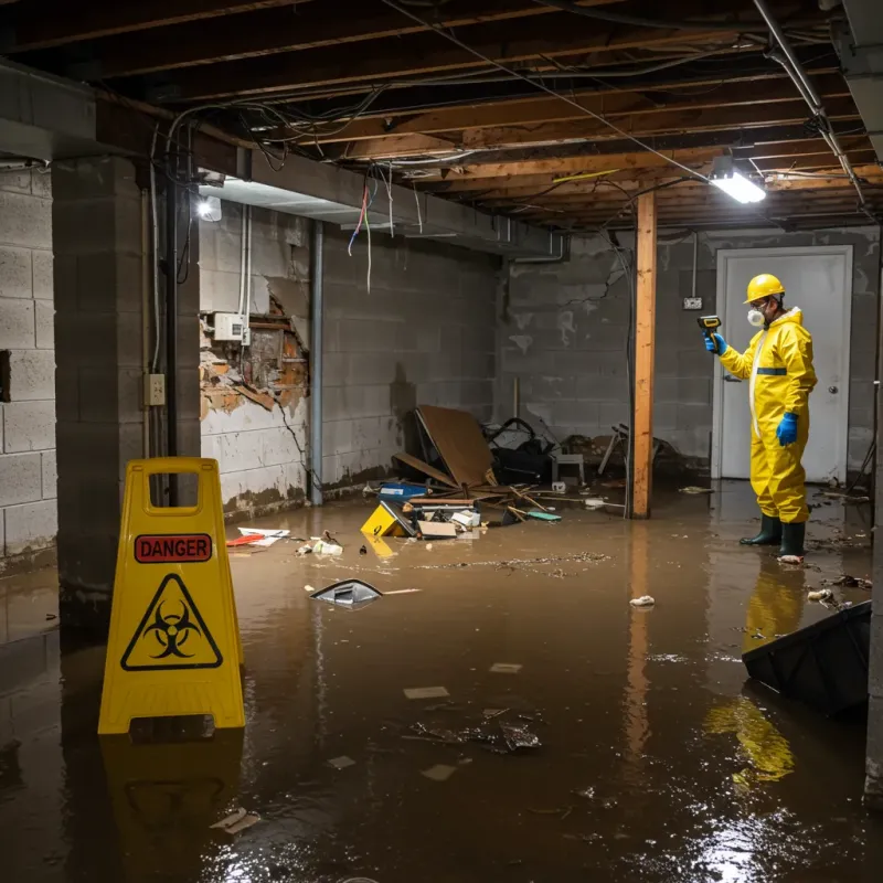 Flooded Basement Electrical Hazard in Spokane Valley, WA Property